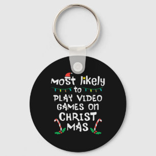 Most Likely Play Video Game Christmas Xmas Family  Key Ring