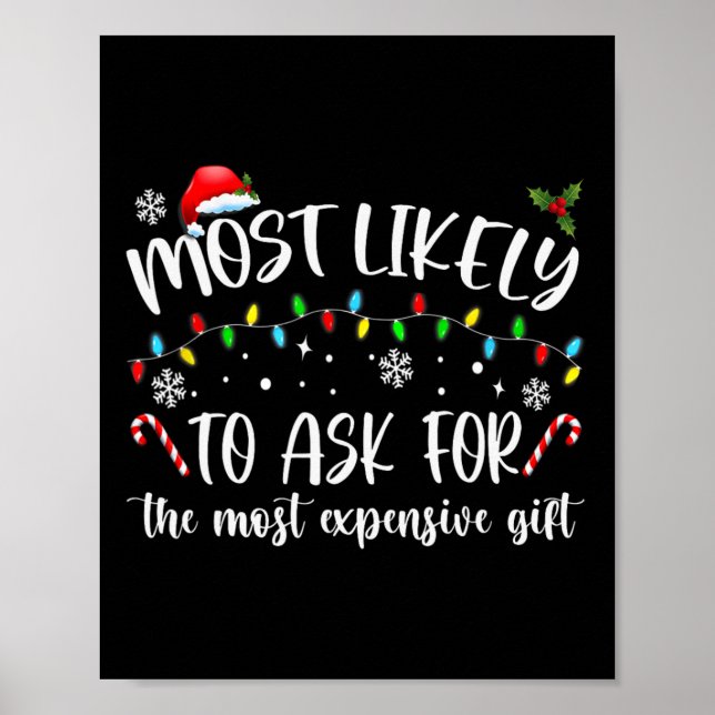 Most Likely To Ask For The Most Expensive Gift Chr Poster (Front)