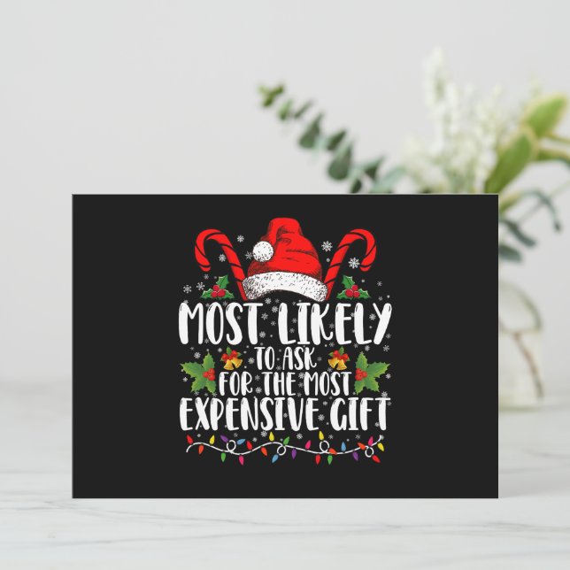 Most Likely To Ask For The Most Expensive Gift Invitation (Standing Front)