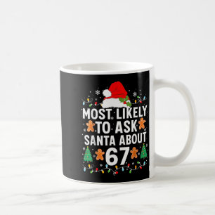 Most Likely To Ask Santa About 67 Christmas Pajama Coffee Mug