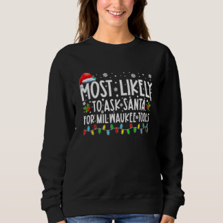 Most Likely To Ask Santa For Milwaukee Tools Chris Sweatshirt