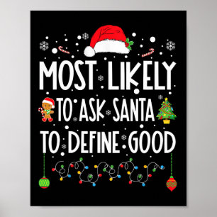 Most Likely To Ask Santa To Define Good Christmas  Poster