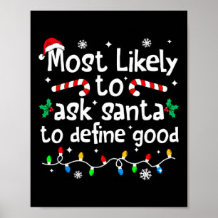 Most Likely To Ask Santa To Define Good Christmas Poster