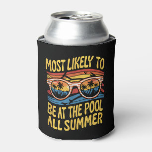 Most Likely To Be At The Pool All Summer Groovy Can Cooler
