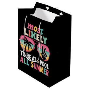 Most Likely To Be At The Pool All Summer Teacher  Medium Gift Bag