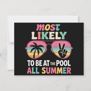Most Likely To Be At The Pool All Summer Teacher Postcard