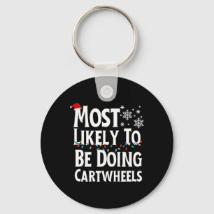 Most Likely To Be Doing Cartwheels Christmas Key Ring