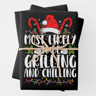Most Likely To Be Grilling And Chilling Christmas Wrapping Paper Sheet