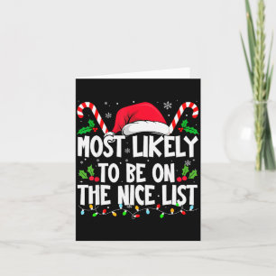 Most Likely To Be On The Nice List Christmas Pajam Card