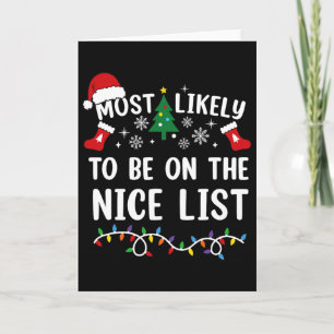 Most Likely To Be On The Nice List Matching Christ Card