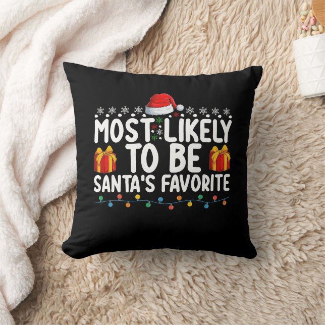 Most Likely To Be Santa's Favourite Christmas Holi Cushion (Blanket)