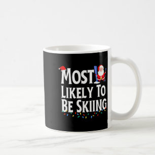 Most likely to be skiing funny christmas  coffee mug