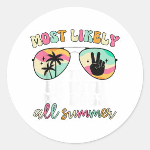 Most Likely To Be With My Dogs All Summer Teacher Classic Round Sticker