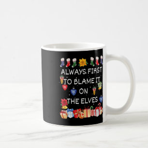 Most Likely To Blame It On The Elves Christmas Mat Coffee Mug
