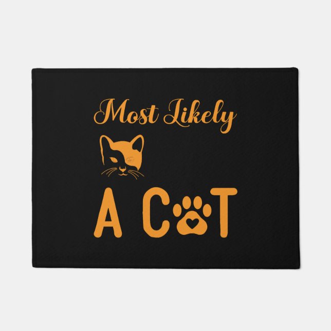 Most Likely To Bring Home A Cat, Cat Lovers Doormat (Front)