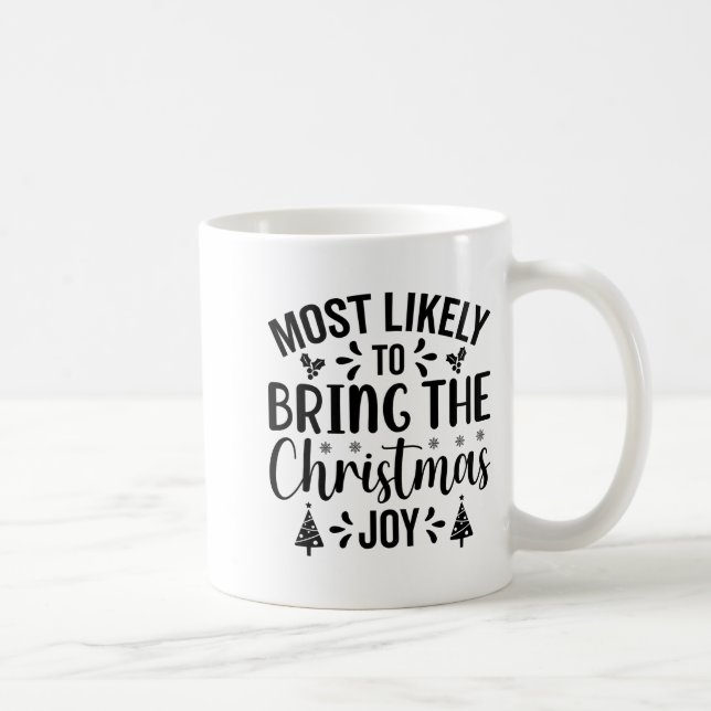 Most Likely To Bring The Christmas Joy  Coffee Mug (Right)