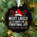Most Likely To Bring The Christmas Joy Matching  Tree Decoration Card<br><div class="desc">Most Likely To Bring The Christmas Joy Matching Family</div>