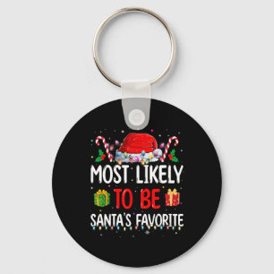 Most Likely To Christmas Be Santa's Favourite Matc Key Ring