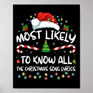 Most Likely To Christmas Know All The Christmas So Poster