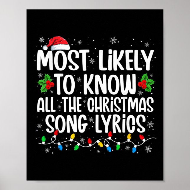 Most Likely To Christmas Know All The Christmas So Poster (Front)