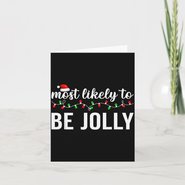 Most Likely To Christmas Matching Family Pajamas A Card (Front)