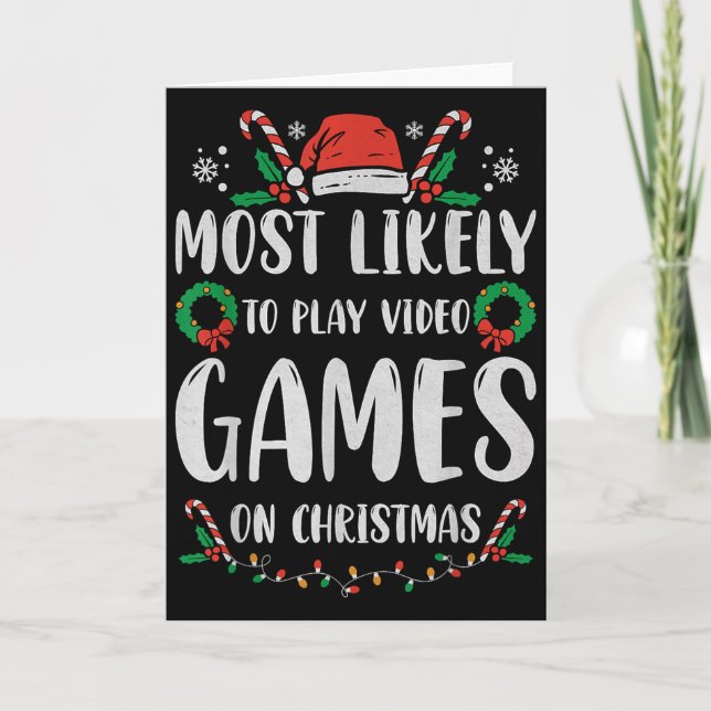 Most Likely To Christmas Matching Family Pajamas F Card (Front)