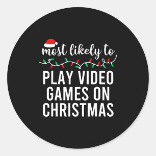 Most Likely To Christmas Matching Family Pajamas F Classic Round Sticker