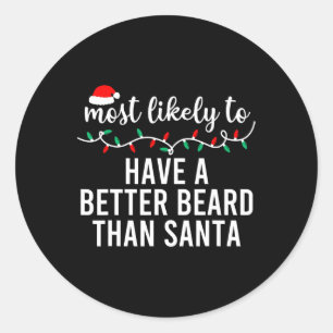 Most Likely To Christmas Matching Family Pyjamas F Classic Round Sticker