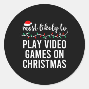 Most Likely To Christmas Matching Family Pyjamas F Classic Round Sticker