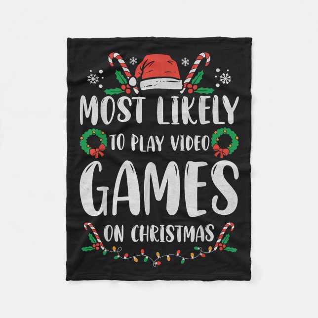 Most Likely To Christmas Matching Family Pyjamas F Fleece Blanket (Front)