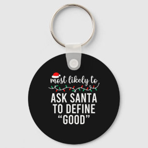 Most Likely To Christmas Matching Family Pyjamas F Key Ring