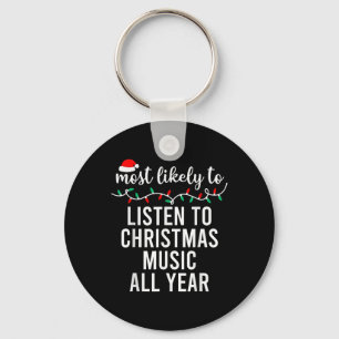 Most Likely To Christmas Matching Family Pyjamas F Key Ring