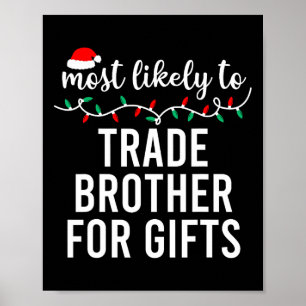 Most Likely To Christmas Matching Family Pyjamas F Poster