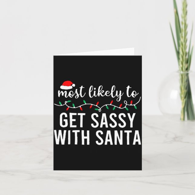 Most Likely To Christmas Shirt Matching Family Paj Card (Front)