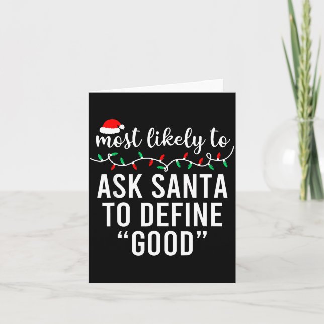 Most Likely To Christmas Shirt Matching Family Paj Card (Front)