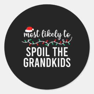 Most Likely To Christmas Shirt Matching Family Paj Classic Round Sticker