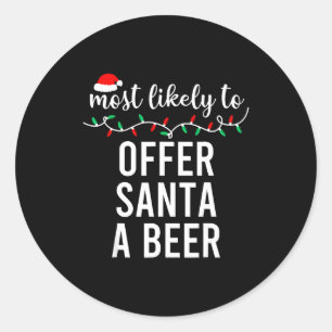 Most Likely To Christmas Shirt Matching Family Paj Classic Round Sticker