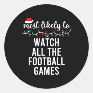 Most Likely To Christmas Shirt Matching Family Paj Classic Round Sticker