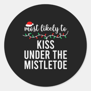 Most Likely To Christmas Shirt Matching Family Paj Classic Round Sticker