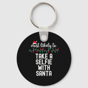 Most Likely To Christmas Shirt Matching Family Paj Key Ring