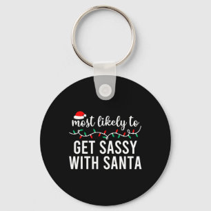 Most Likely To Christmas Shirt Matching Family Paj Key Ring
