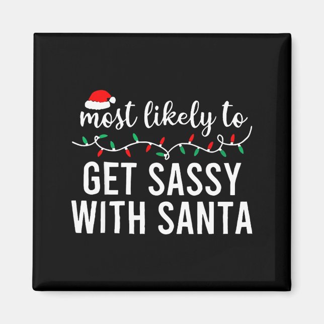 Most Likely To Christmas Shirt Matching Family Paj Magnet (Front)