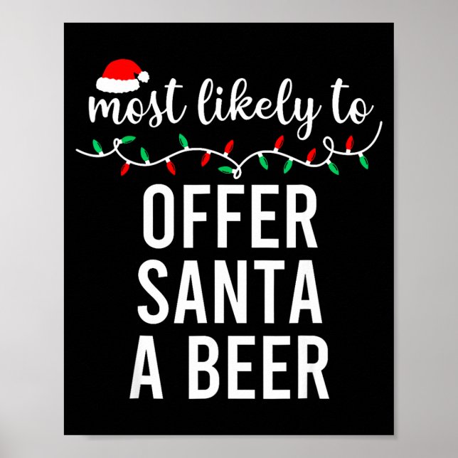 Most Likely To Christmas Shirt Matching Family Paj Poster (Front)