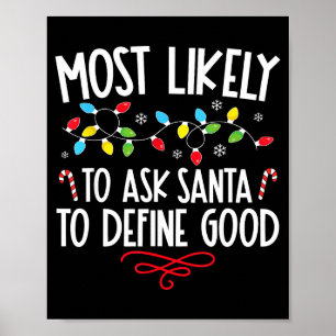 Most Likely To Christmas Shirt Matching Family Paj Poster