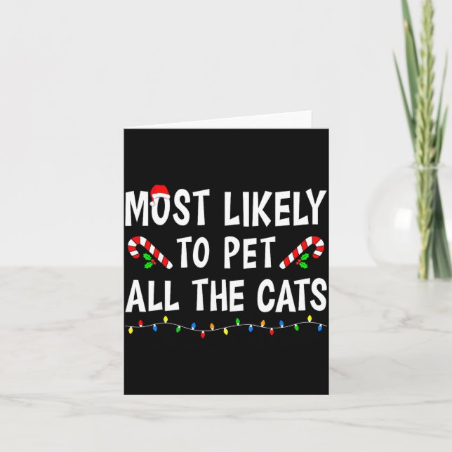 Most Likely To Christmas Xmas Pajamas Funny Matchi Card (Front)