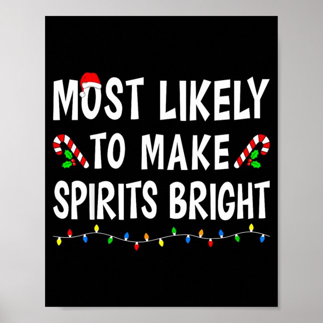 Most Likely To Christmas Xmas Pajamas Funny Matchi Poster (Front)