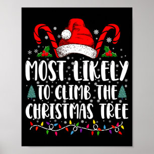 Most Likely To Climb The Xmas Tree Christmas  Poster