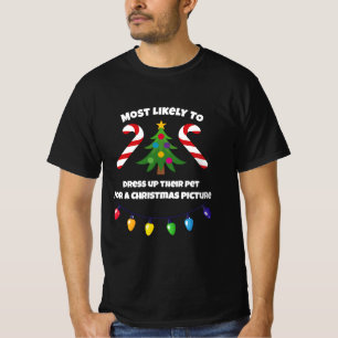 Most Likely to Custom Text Funny Christmas Humour T-Shirt