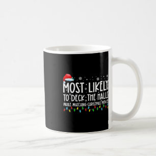Most Likely To Deck The Halls White Watching Chris Coffee Mug
