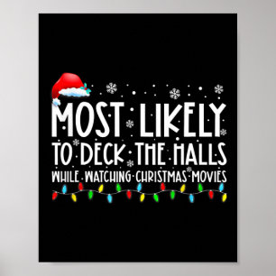Most Likely To Deck The Halls White Watching Chris Poster